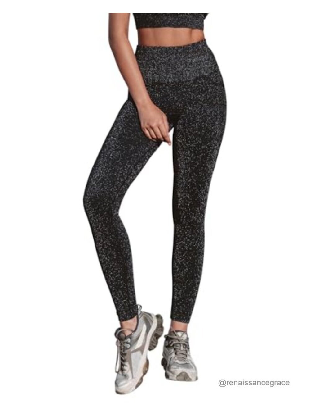 High Waisted Tummy Control Seamless Sparkle Leggings